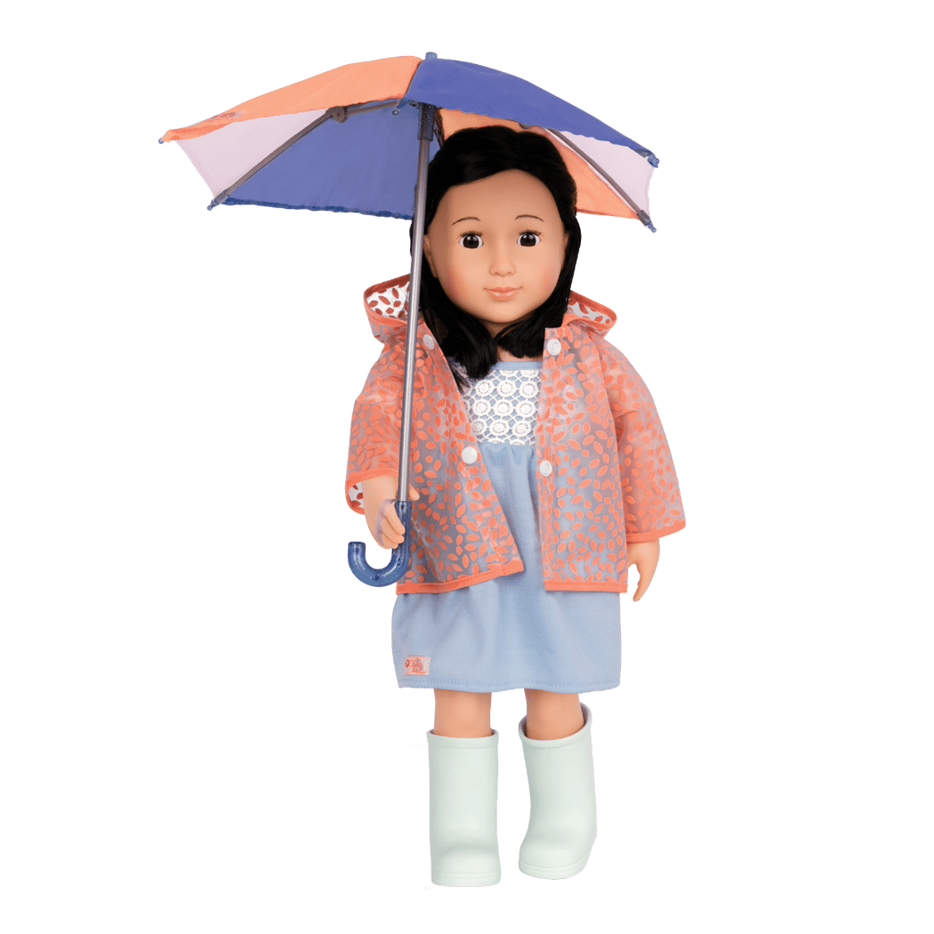 Raincoat & Umbrella Set for 18-inch Dolls
