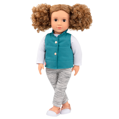 18-inch doll wit light-brown hair and brown eyes