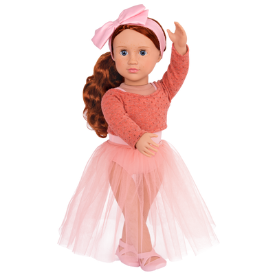 18-inch ballet doll with red hair and blue eyes