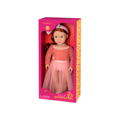 18-inch ballet doll with red hair and blue eyes