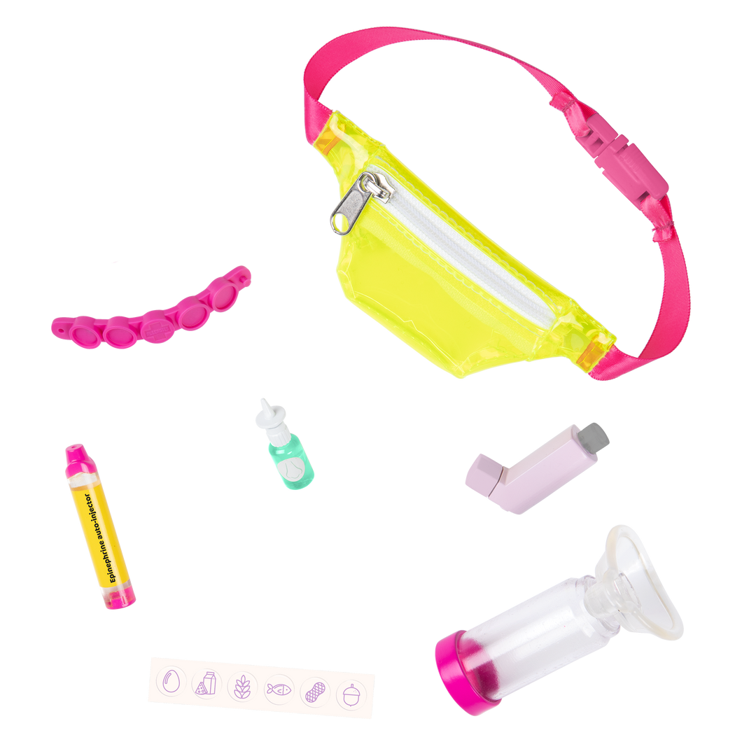 18-inch doll with allergy and asthma playset