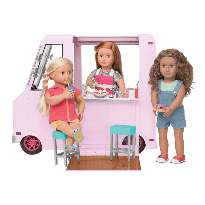 18-inch doll driving toy ice cream truck