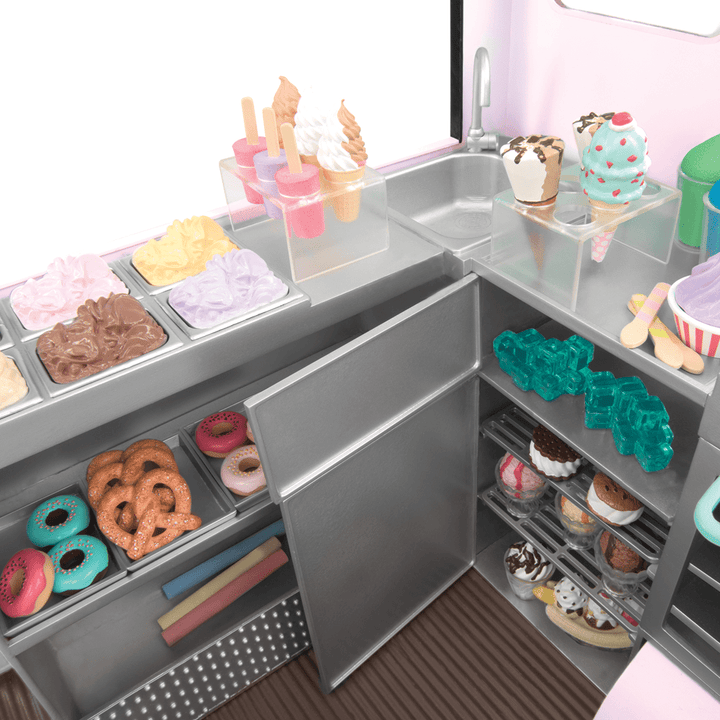 18-inch doll driving toy ice cream truck