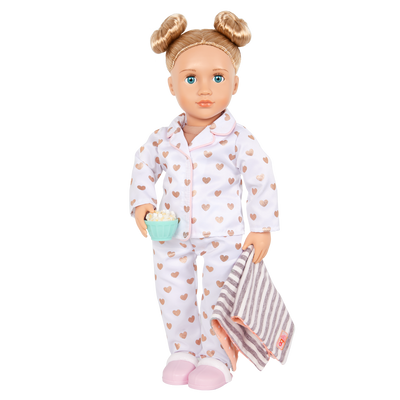 18-inch doll with slumber party playset