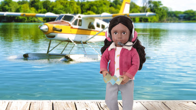 Doll wearing Aviation Headsets