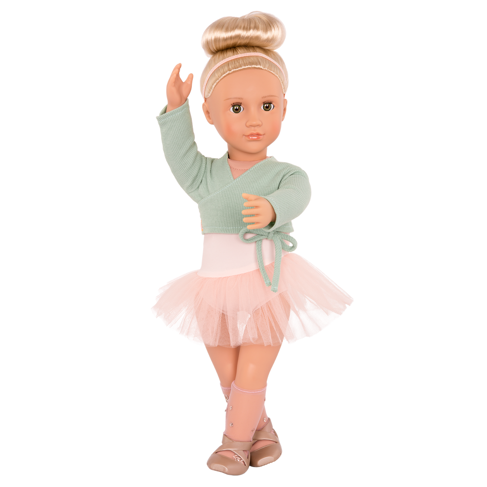 18-inch ballet doll with blonde hair and green eyes