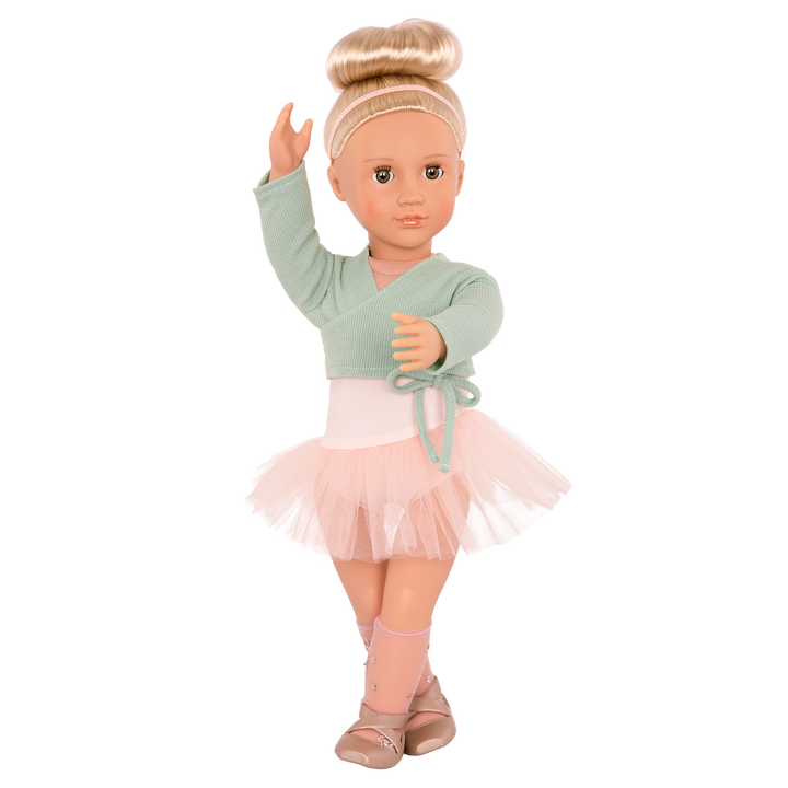 18-inch ballet doll with blonde hair and green eyes