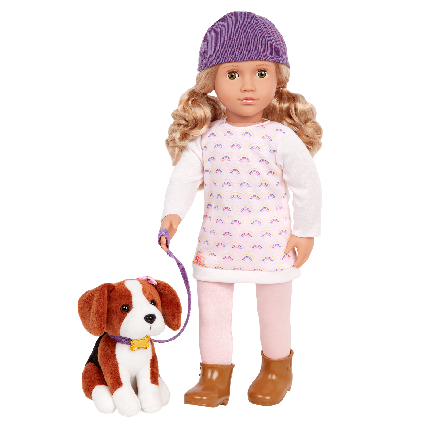 Our Generation 18-inch Doll Ember & Pet Dog Plush Elsie
