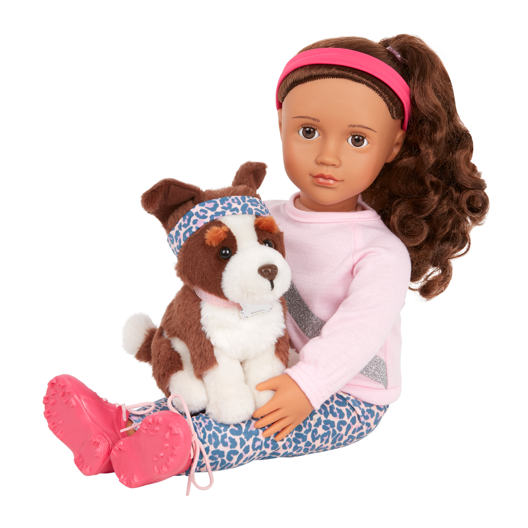 Our Generation 18-inch Dog Trainer Doll Natalia & Pet Plush Nillie