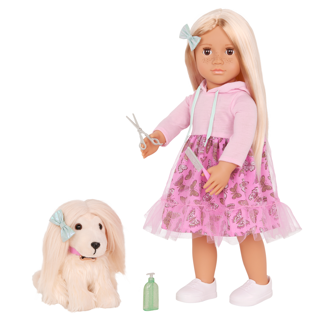 Our Generation Doll & Pet Set Hattie & Puppy Bella