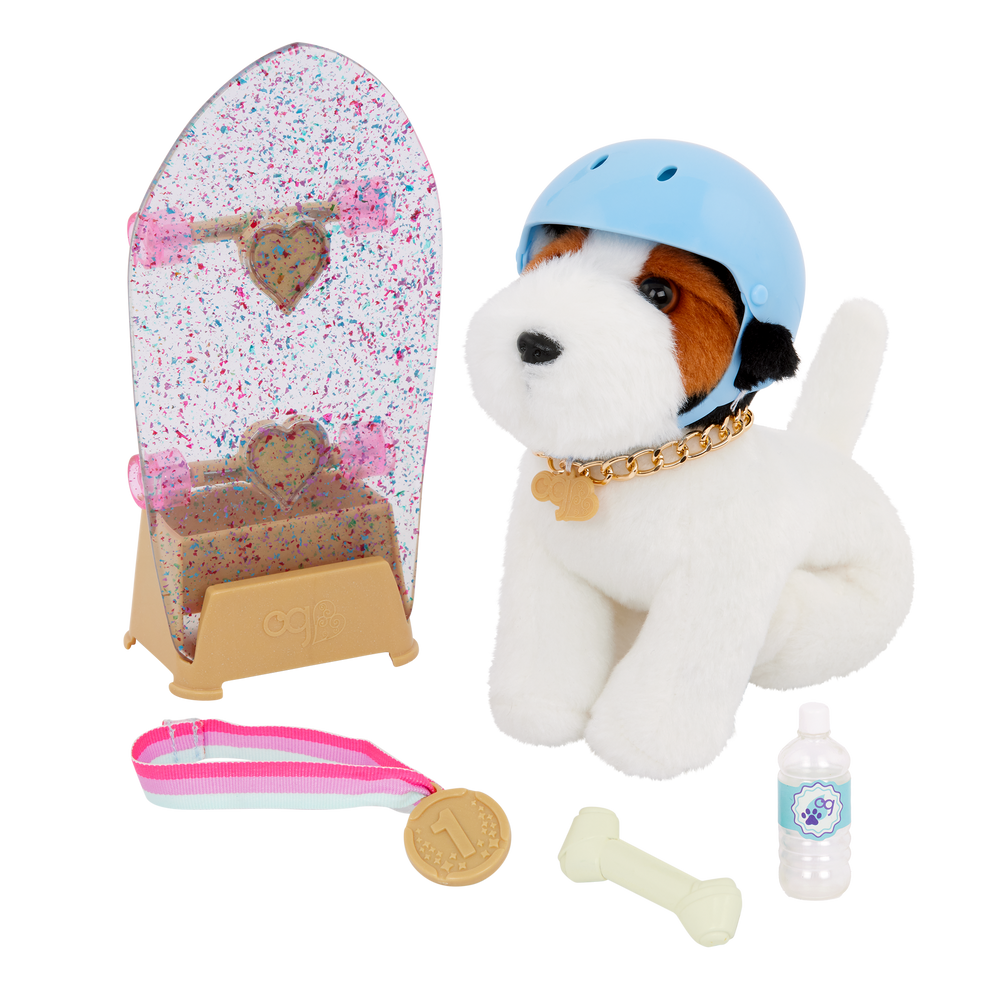 Our Generation Pro Skater Pup Posable Parson Russell Terrier