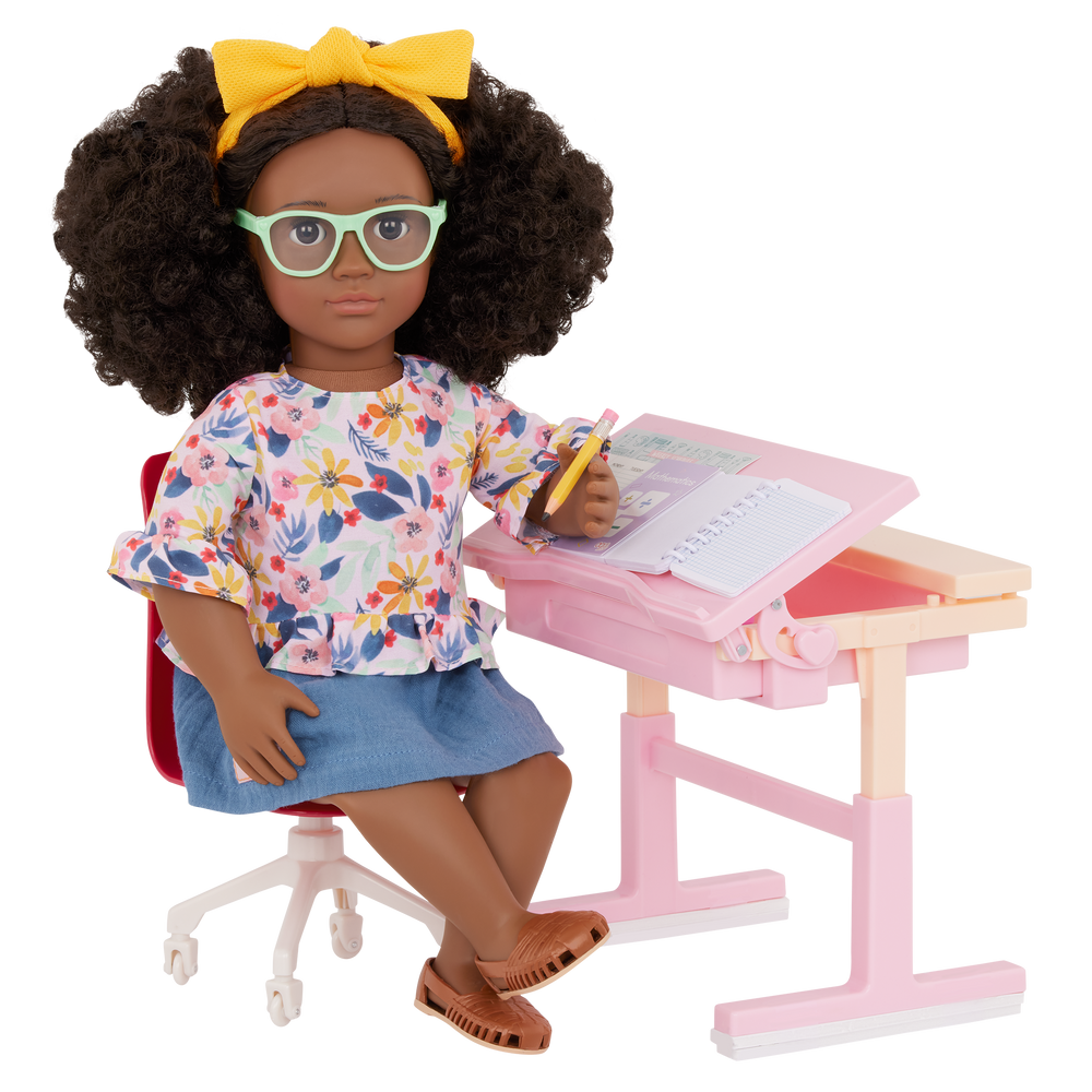 Our Generation Doll Pink Desk & Accessories Set