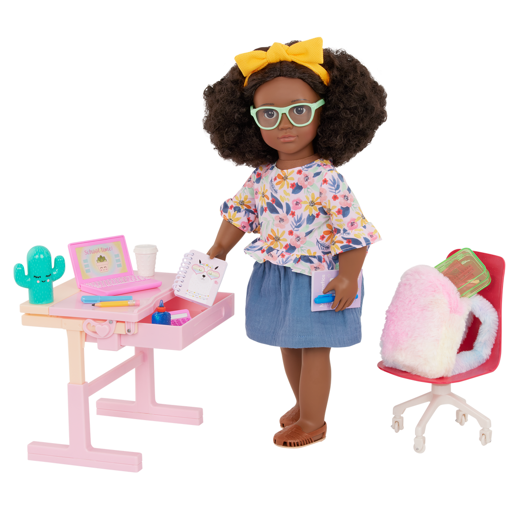 Our Generation Doll Pink Desk & Accessories Set