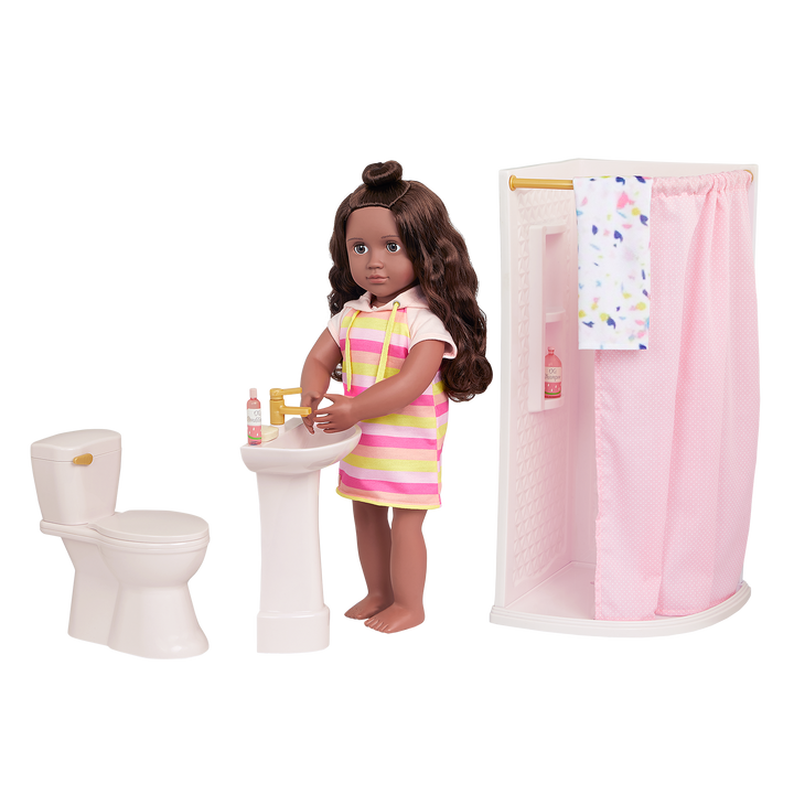 Our Generation Sweet Bathroom Furniture Set for 18-inch Dolls