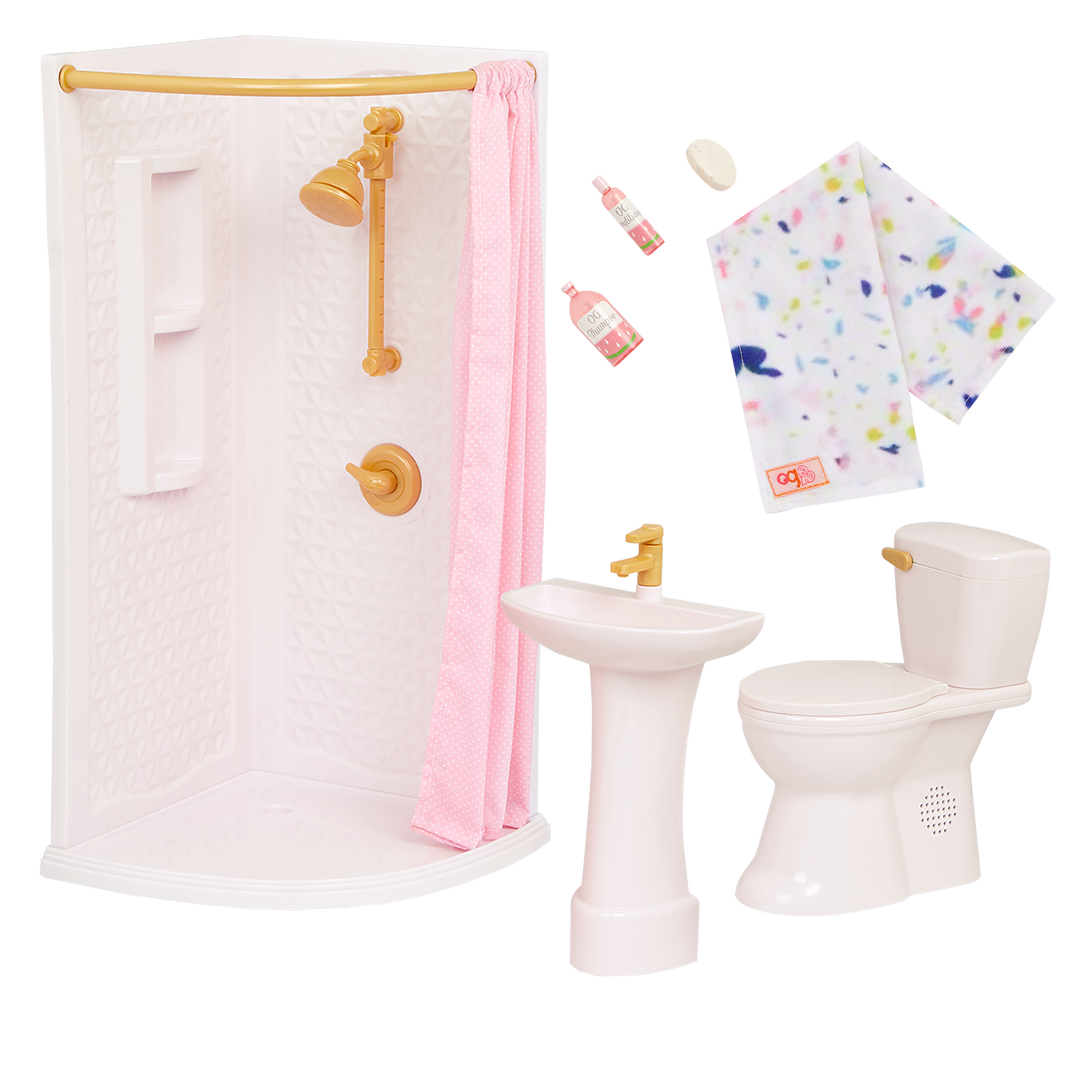 Our Generation Sweet Bathroom Furniture Set for 18-inch Dolls