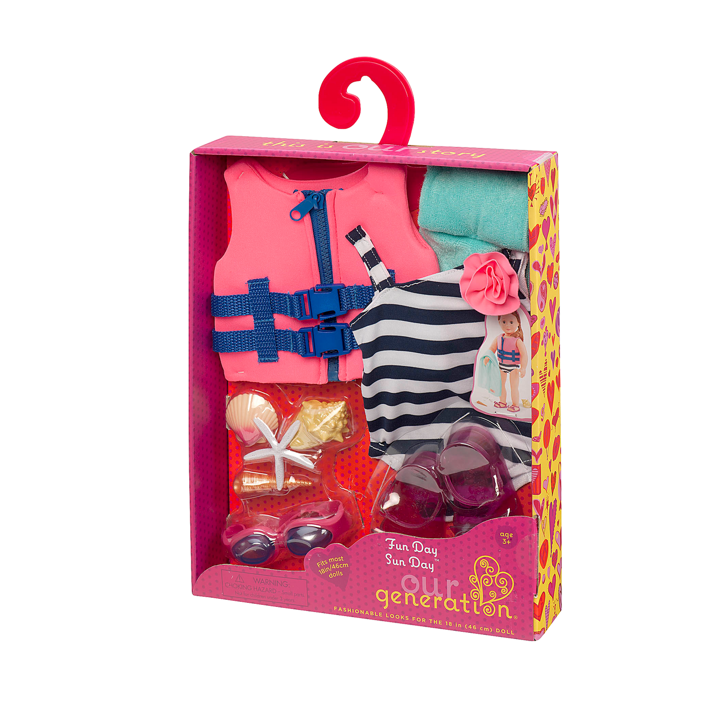 Fun Day Sun Day Beach Outfit for 18-inch Dolls