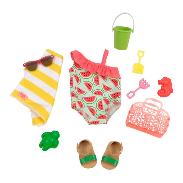 5 Sets Vêtements Maillots Bain Plage Bikini Pour Poupée 18 Pouces American Girl - Tenues Été Mode Poupées 45-46cm