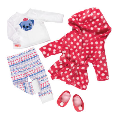 Nellie's Satin Pajamas with Slippers 18 Doll Clothes for