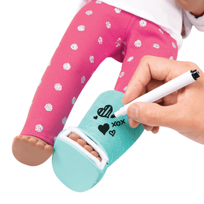 Unicorn Outfit & Leg Cast for 18-inch Dolls