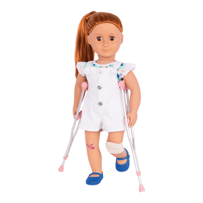 Overalls & Crutches Outfit for 18-inch Dolls