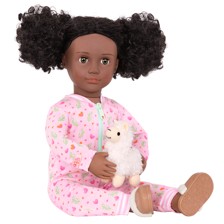 Pajamas and llama plushie for 18-inch doll