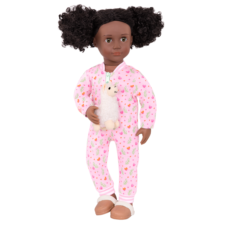 Pajamas and llama plushie for 18-inch doll