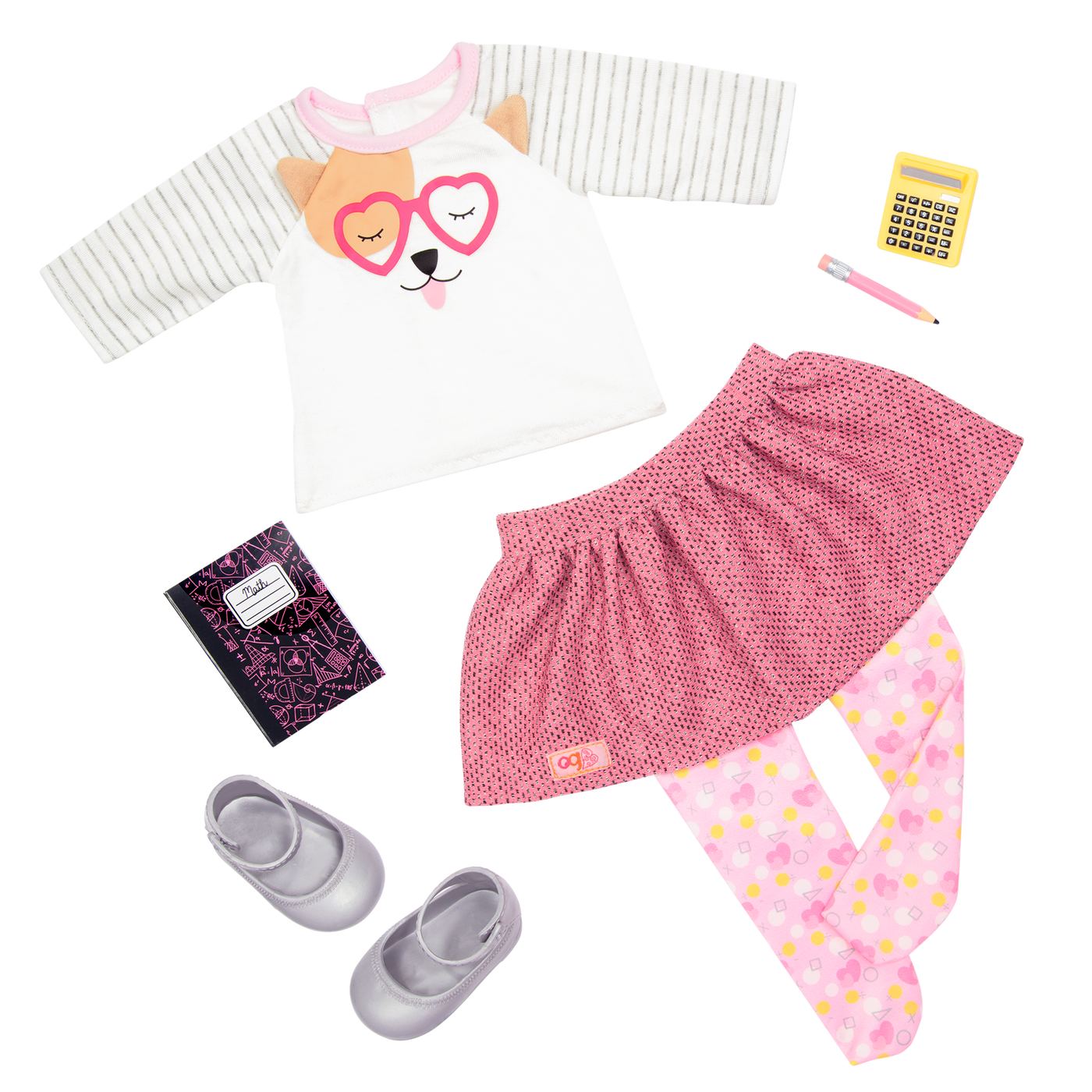 Outfit with school supplies for 18-inch doll