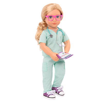 Surgeon scrubs and accessories for 18-inch doll