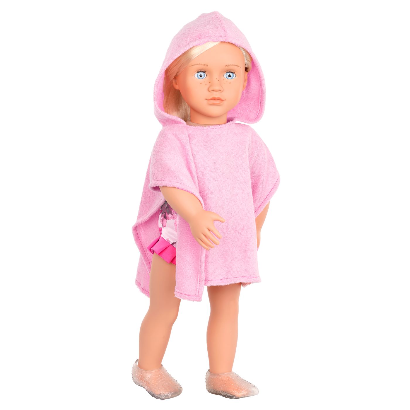 Seaside Blossom Swimsuit Outfit Hooded Towel for 18-inch Dolls