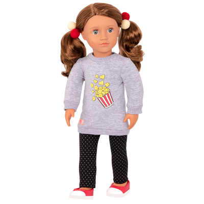 Pop-Pop Top Popcorn Sweatshirt for 18-inch Dolls