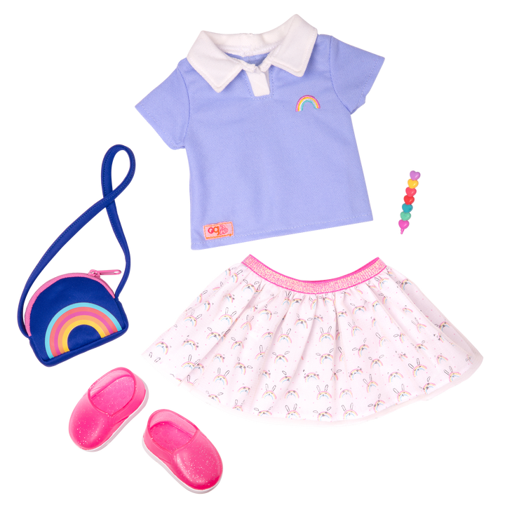 Rainbow Academy School Outfit Purse for 18-inch Dolls