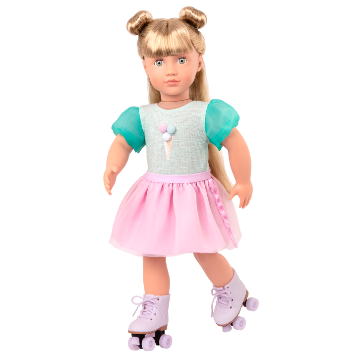 Scoopalicious Ice Cream Outfit Roller Skates for 18-inch Dolls