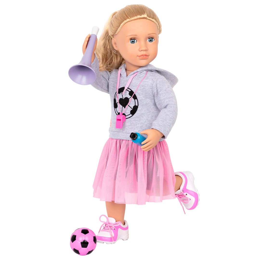 Fashion Goals Soccer Outfit Hooded Sweater for 18-inch Dolls