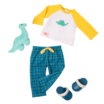 Our Generation Regular Outfit - Denim & Plaid Shirt with Bunny Purse O