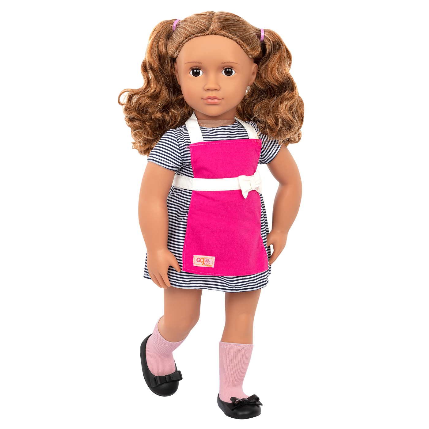 18-inch doll with light-brown hair, brown eyes, diner accessories and storybook