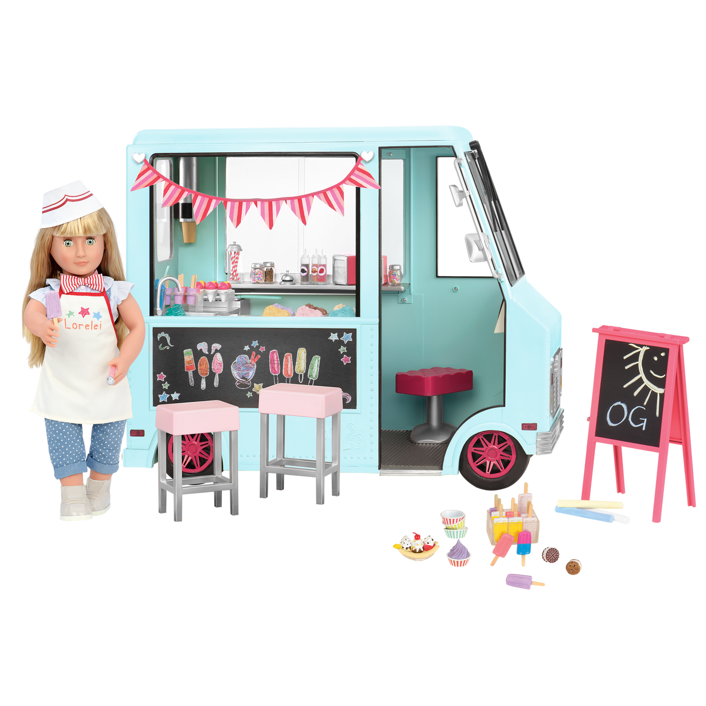 Our Generation Dolls Sweet Stop Ice Cream Truck for Dolls, 18-Inch