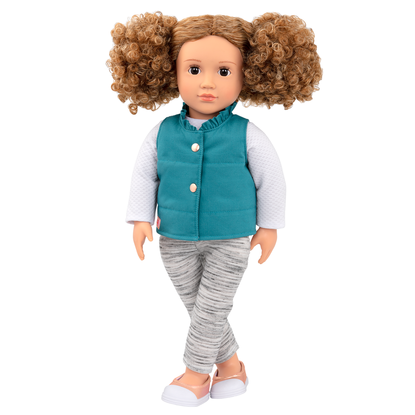 18-inch doll wit light-brown hair and brown eyes