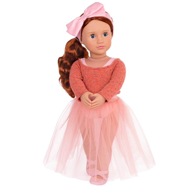 18-inch ballet doll with red hair and blue eyes