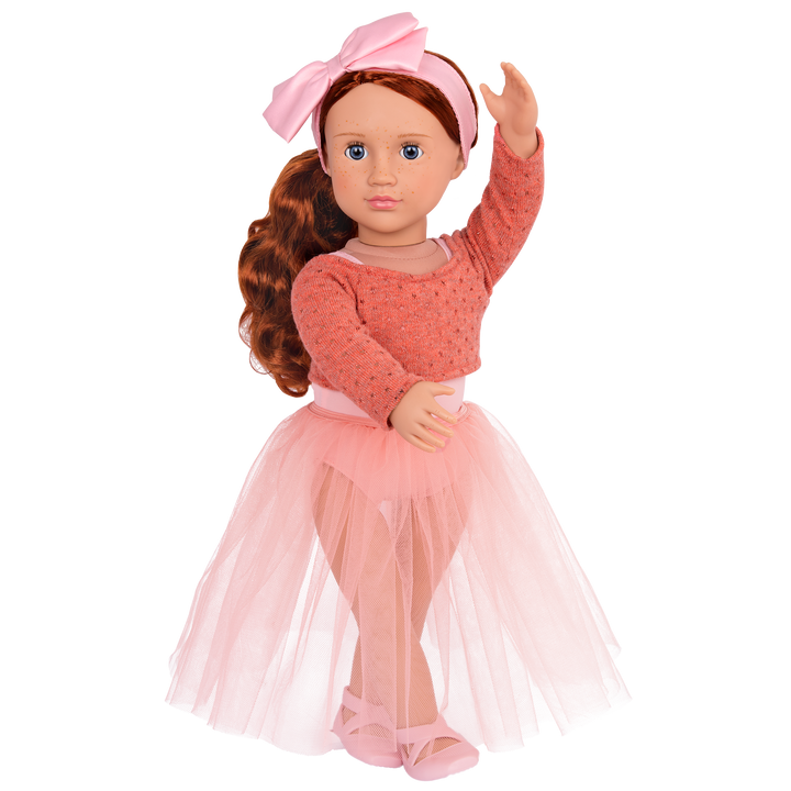 18-inch ballet doll with red hair and blue eyes