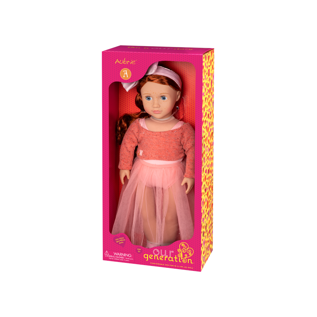 18-inch ballet doll with red hair and blue eyes