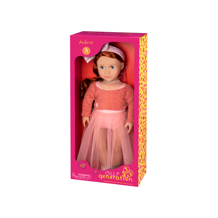 18-inch ballet doll with red hair and blue eyes