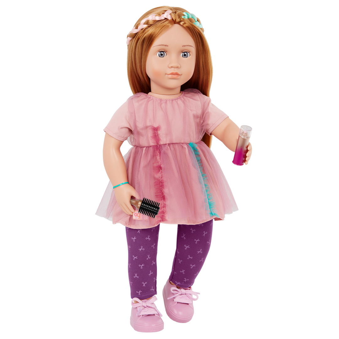 Our Generation 18-inch Posable Hairdresser Doll Drew & Storybook