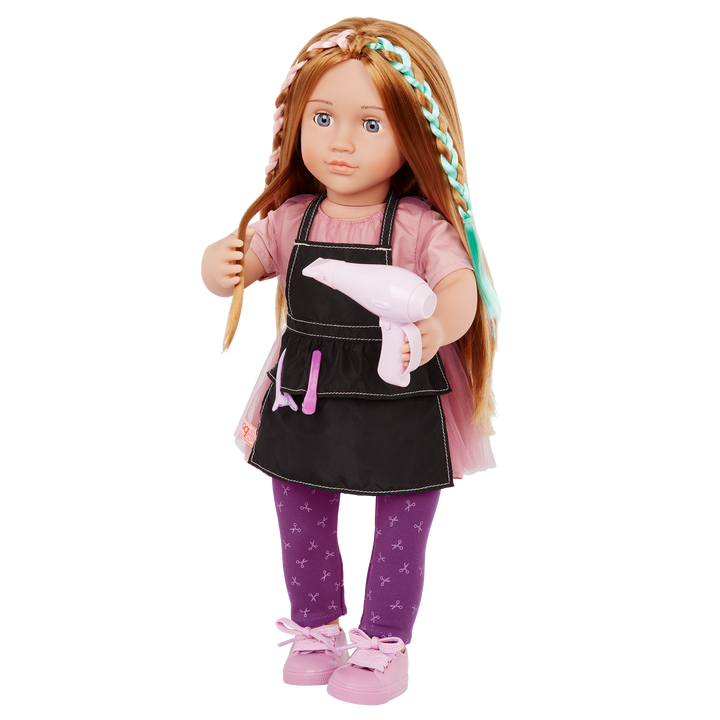 Our Generation 18-inch Posable Hairdresser Doll Drew & Storybook