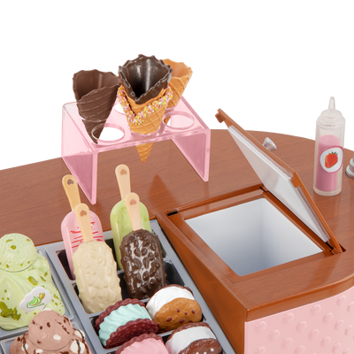 18-inch doll with ice cream cart playset