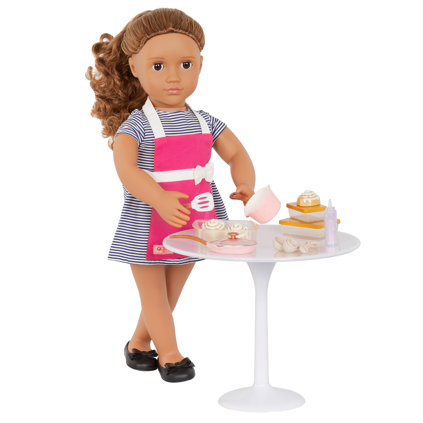 18-inch doll with cooking appliance playset