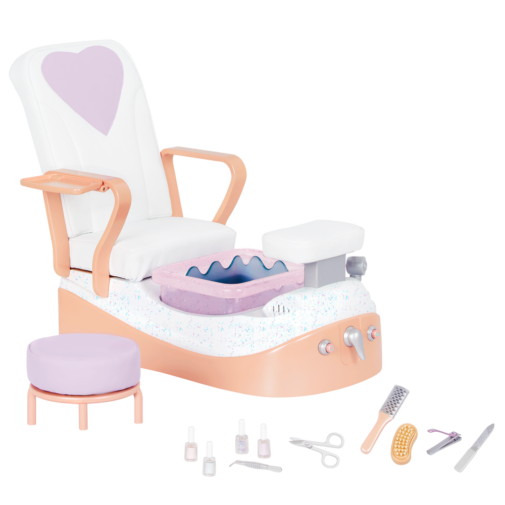 Two 18-inch doll using spa chair playset