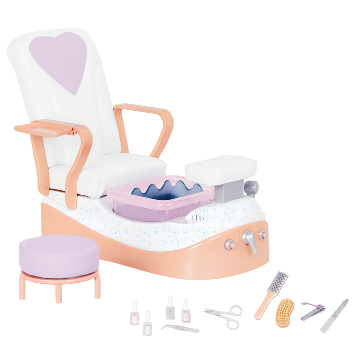 Two 18-inch doll using spa chair playset