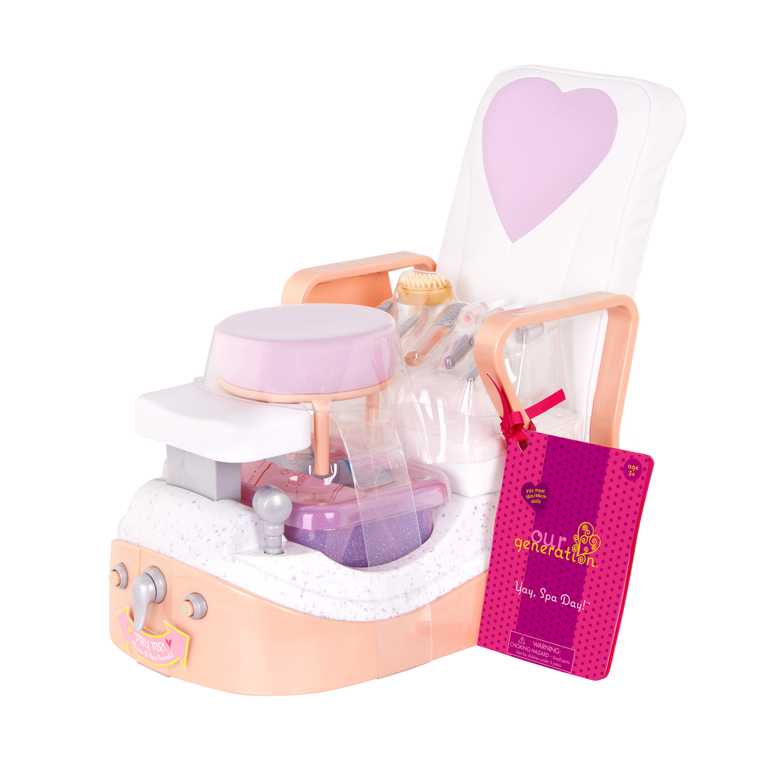 Two 18-inch doll using spa chair playset