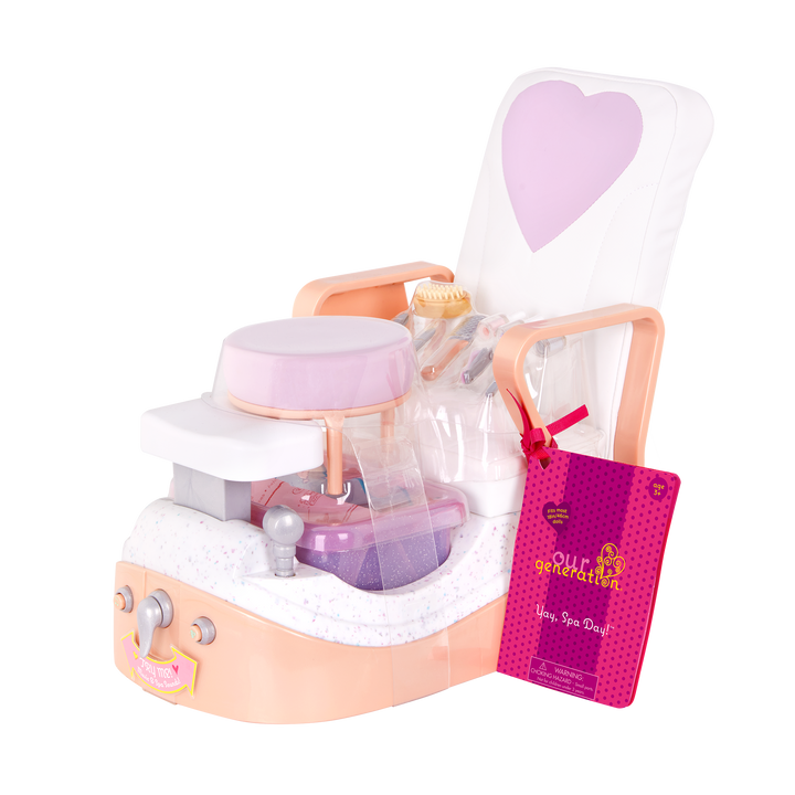 Two 18-inch doll using spa chair playset