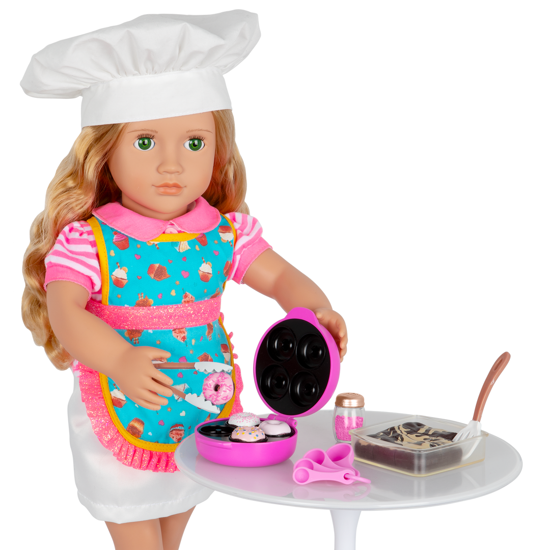 18-inch doll with baking playset